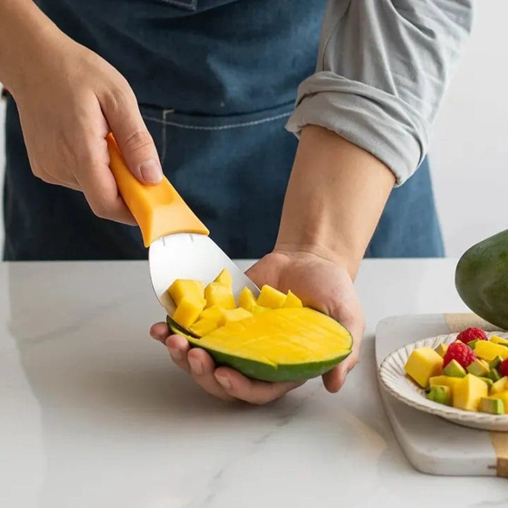Multifunctional Fruit Spoon & Mango Slicer Cutter - MU-3337 Fruits & Vegetables Knives (٢)