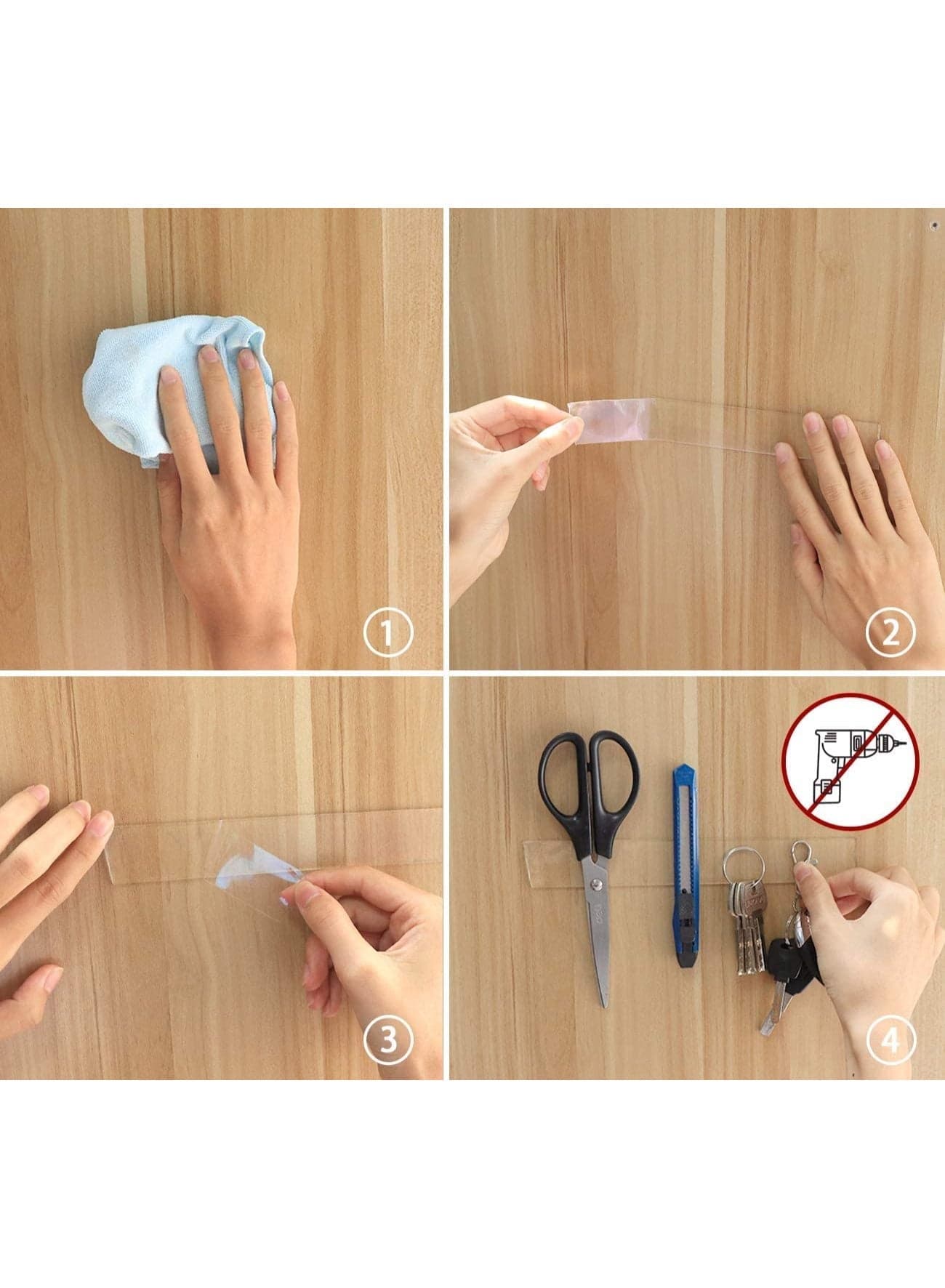 3 Meter Improvement Double Sided Tape Mounting Transparent Trace Less Acrylic REUse Washable Waterproof Adhesive Tape 3M C-13 (٣)