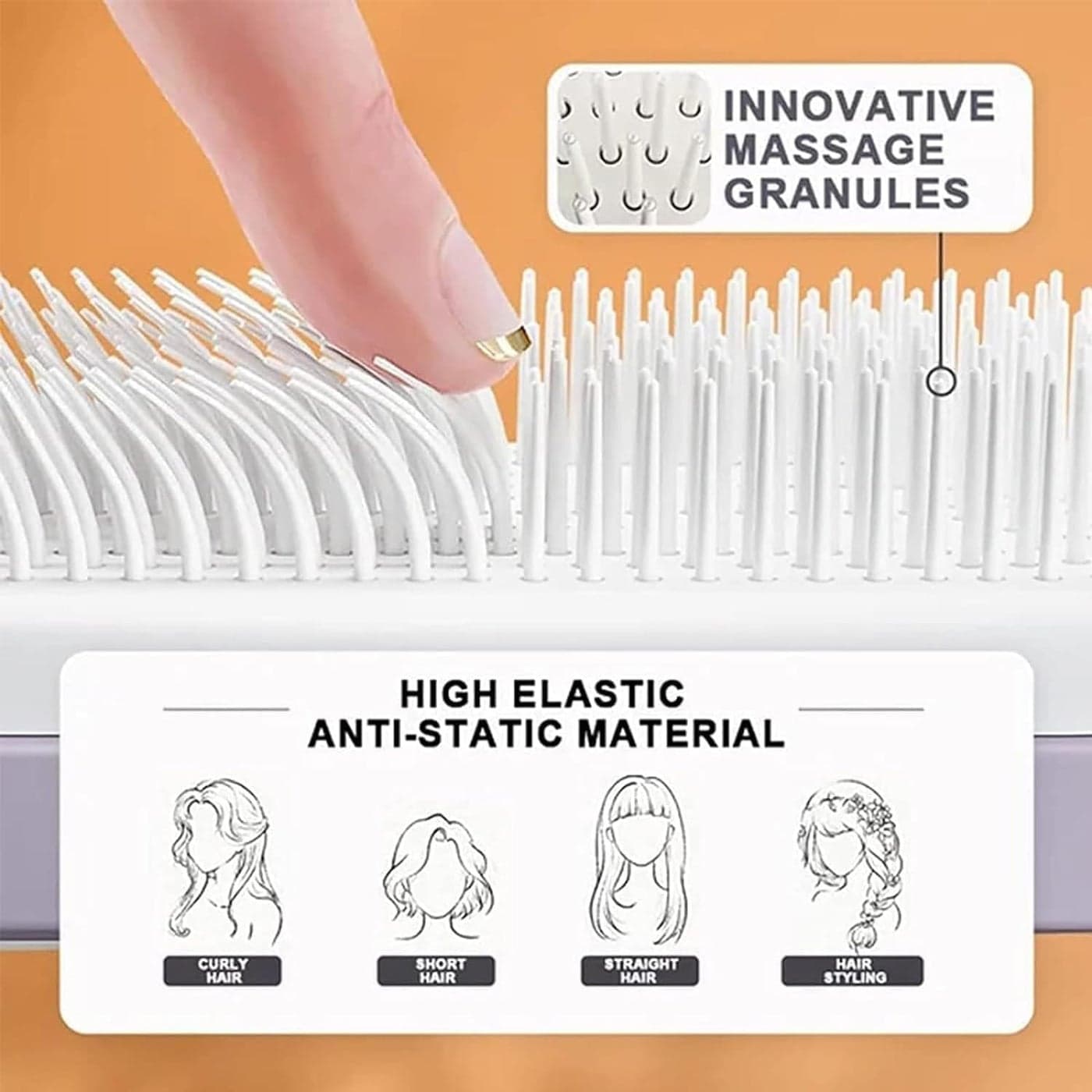 Self-Cleaning Hair Brush, Organic Hair Brush Without Pulling, Detangler Brush... (٥)