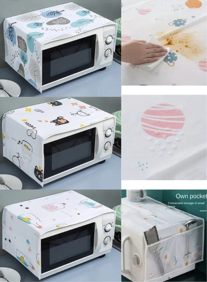 1pc Pocket Design Microwave Cover, Waterproof, Dustproof and Stainproof 85*35cm Kitchen Storage Accessories (٩)