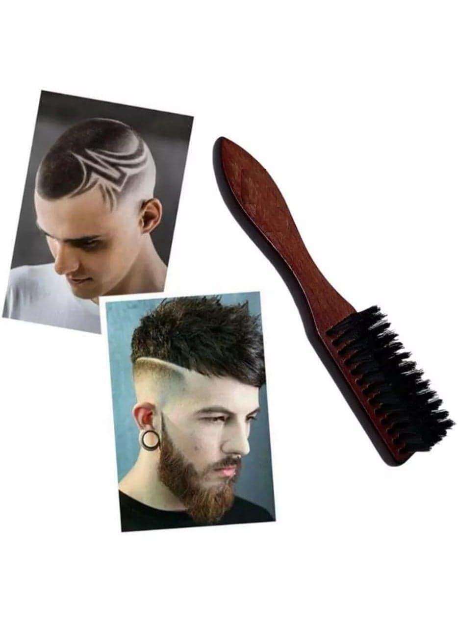 Men's wooden beard brush with natural bristles – a brush for styling, straightening, and distributing beard oil and balm – a beard care tool to stimulate hair growth and detangle. Beard & Mustache Care (٩)