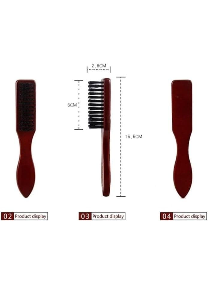 Men's wooden beard brush with natural bristles – a brush for styling, straightening, and distributing beard oil and balm – a beard care tool to stimulate hair growth and detangle. Beard & Mustache Care (٣)