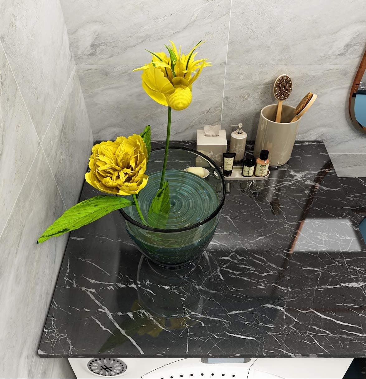 Faux Marble Contact Paper Decorative Peel and Stick Wallpaper for Cabinets Sh... (5)