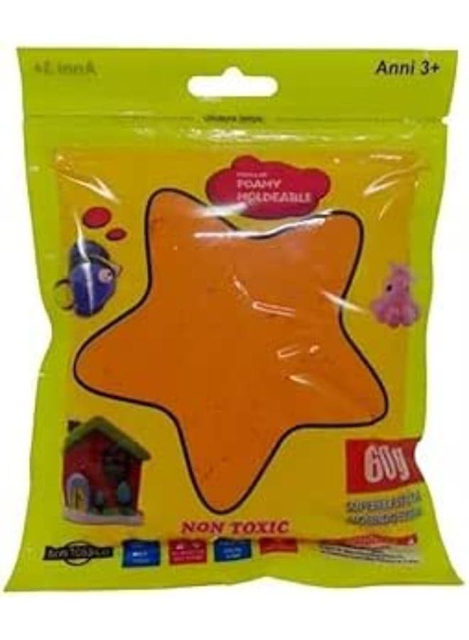 Moldable Non Toxic Foamy Bag 60g Didactic (Orange) Clay & Dough