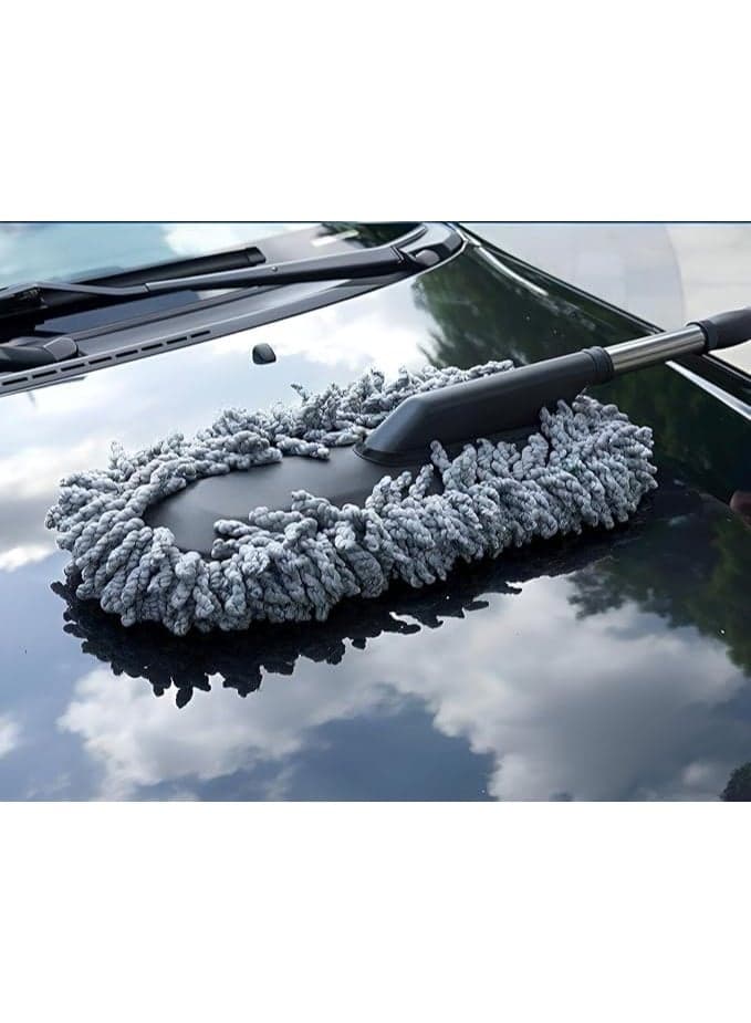 Soft microfiber duster for cleaning car windows - car mop - car wiper, car wiper, car wiper, car wiper, car duster made of ultra-soft microfiber with an extendable handle, car brush duster for cleaning dust in the car, multi-purpose brush for cleaning cars. (4)