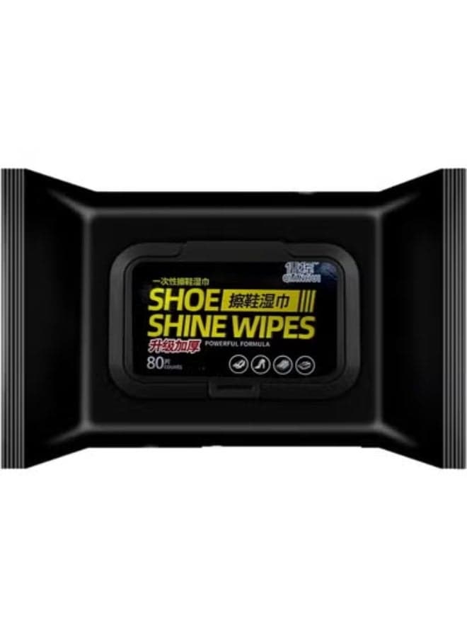 Shoe Shine Wipes Quick Cleaning Wet Wipes for Sneakers Shoes Sandals Leather Shoes Travel-Friendly Shoe Cleaner for Dirt Removal and Polishing Fast and Convenient Shoe Care Solution - 80pcs