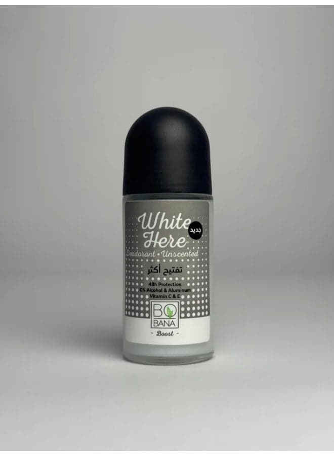White Here Deodorant Unscent 50 ml Deodorants & Antiperspirants (٢)