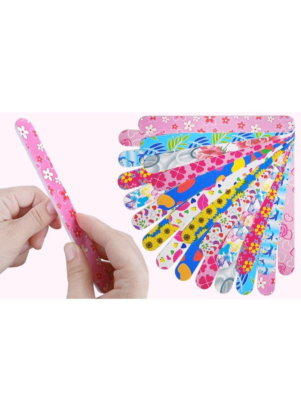 6 Pack Colorful Double-Sided Nail Files 180/180 Grit Emery Boards Professional Nail Shaping, Buffing & Smoothing Tools for Natural & Acrylic Nails – Manicure & Pedicure Nail Care Kit for Home & Salon Use – Durable & Reusable Nail Files (9)