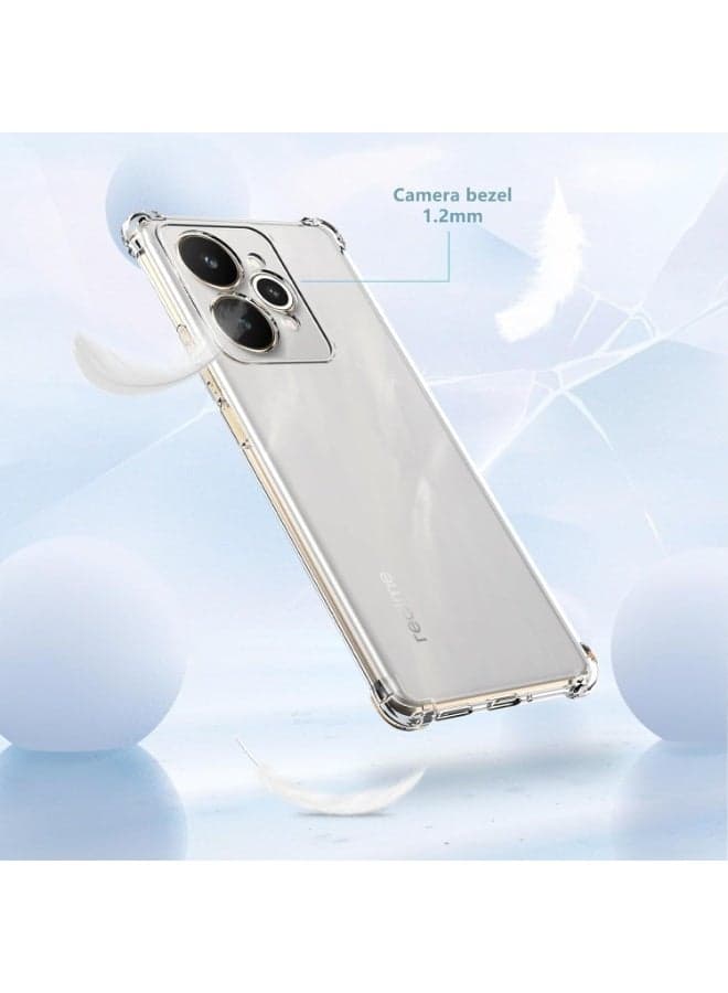 Protective case for Realme 15 Pro 5G mobile, transparent and soft, made of thermoplastic polyurethane and silicone, shock-absorbing with reinforced corners and full camera protection (6)