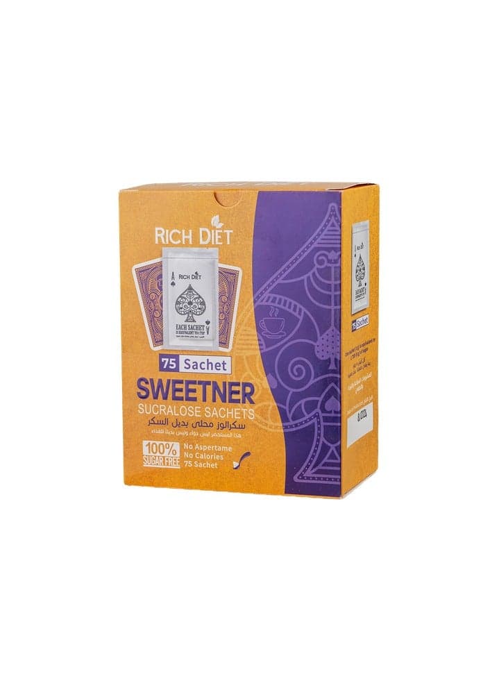 Rich Almond Sugar Substitute – Box of 75 Hanging Sachets Sugarfree Sweeteners