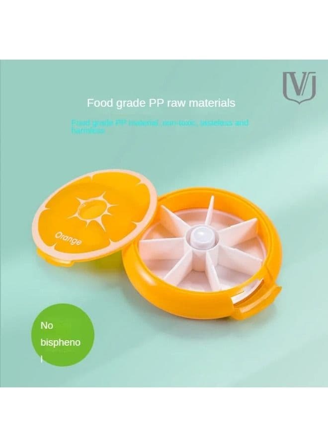 1 Piece Plastic Round Pill Box 7 Days Weekly-orange Pill Cases & Splitters (٥)