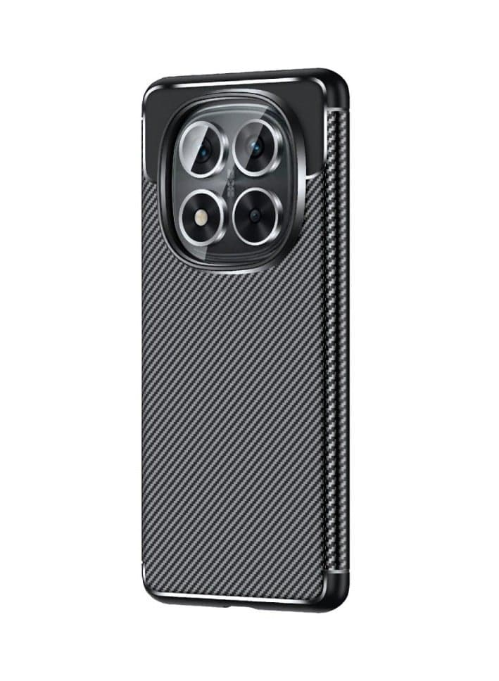Silicone Case cover shock-resistant Design 1 camera protection compatible with Redmi Note 14 Pro Plus (Black)