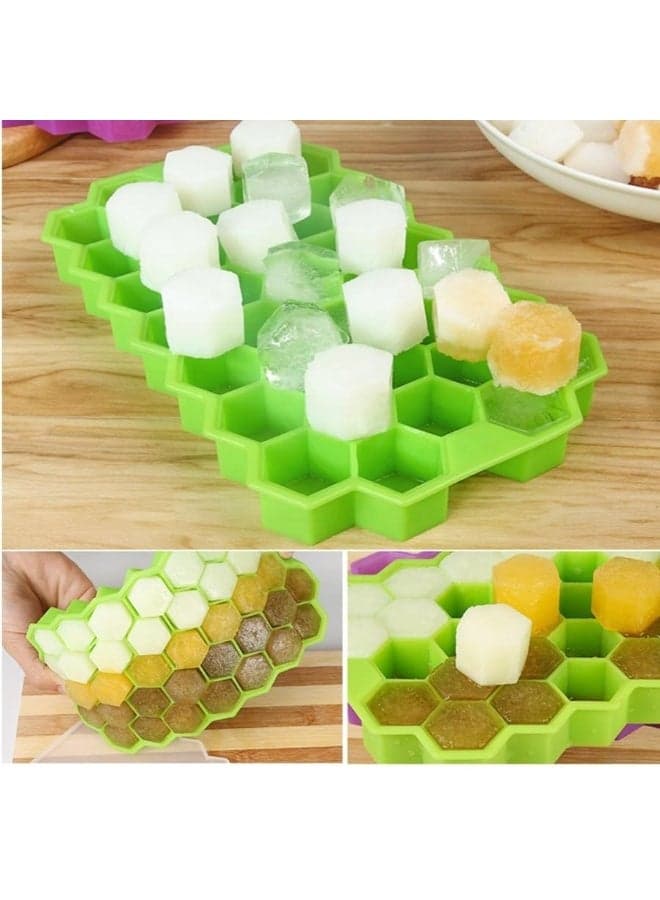 Ice Cube Mold Honey Comb Shaped BPA Free Silicone Multi-colors Ice Cube Trays (7)