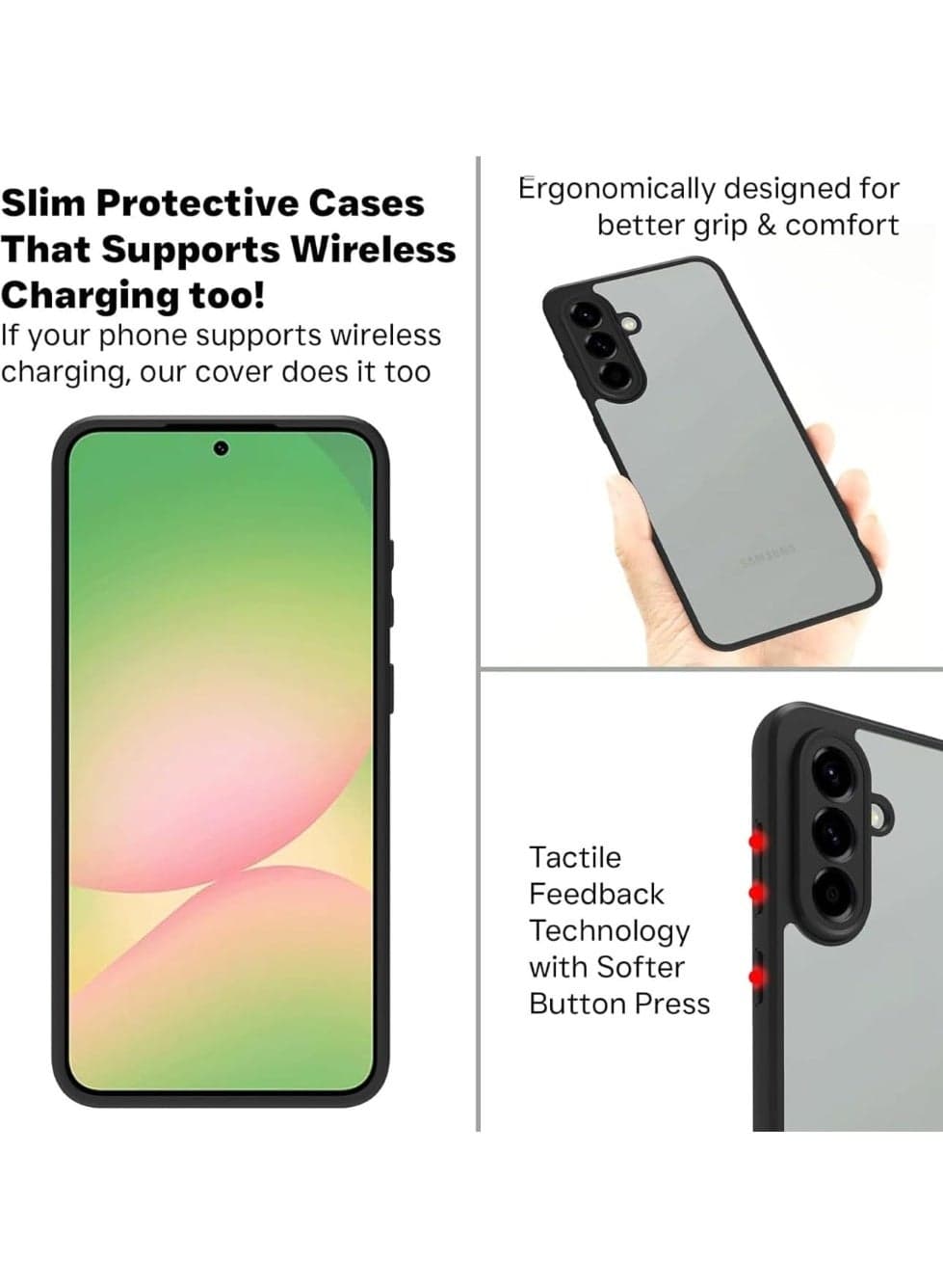 Case Cover Shockproof Hard PC Back Soft TPU Frame Anti-yellowing Slim Protective Cover Compatible with Samsung Galaxy S25 Fe (Clear) (٣)