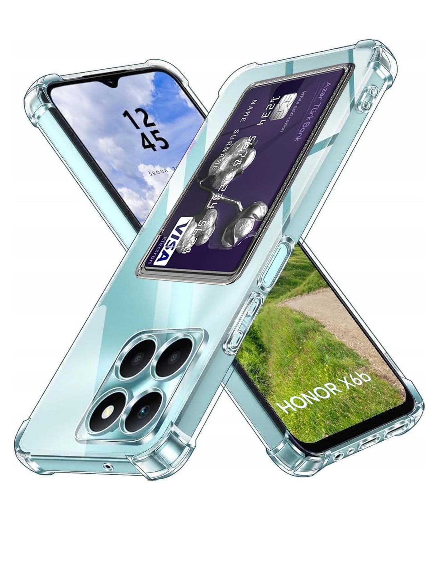Wallet Phone Case Slim Fit Card Slot Transparent Case Protective Soft Shockproof Case with Card Holder For Honor X6B/X5b/X5b Plus Cases & Covers