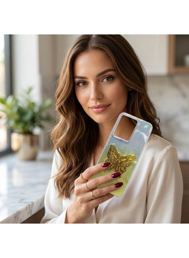 A colorful, Transparent Crystal Case Compatible With Oppo A5 / Oppo A5 Pro Shockproof And Scratch-Resistant, Featuring On Him A Butterfly Design And A Built-in Stand. A Fantastic Choice for Girls And Women. (2)