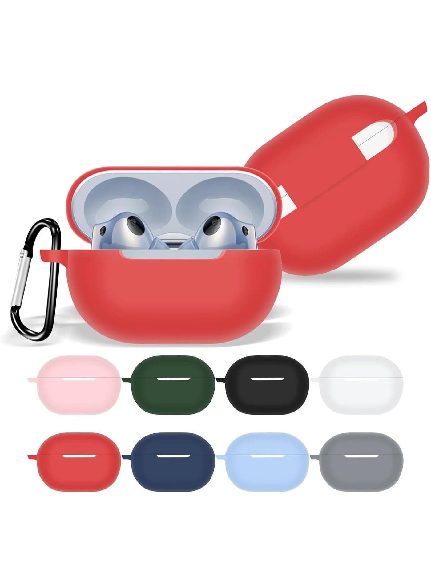 fekra silicon For Huawei Freebuds Pro 2 Case Silicone Cover For Huawei Freebuds Pro 2 Headset Accessories With Hookk (Red) Headphone Cases (٤)