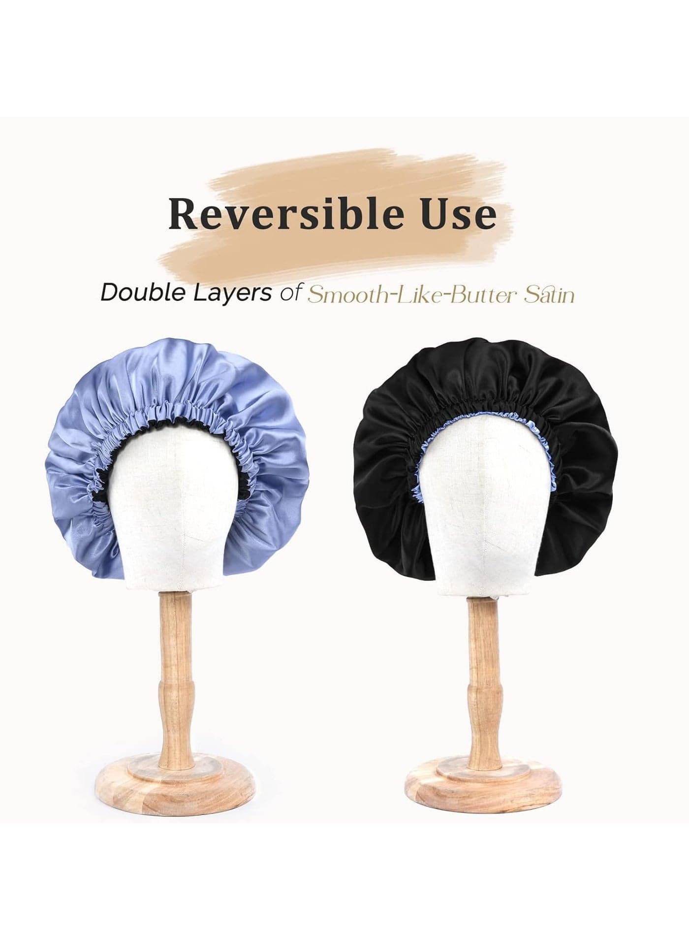 Totti Satin Hair Bonnet For Sleeping, Natural Curly (3)