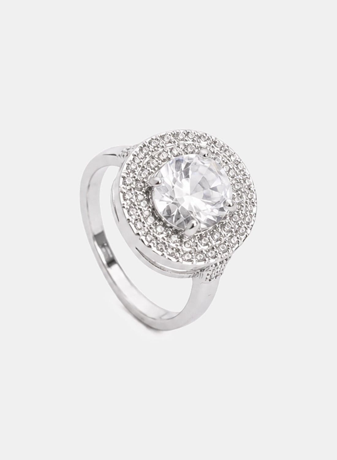 A Women'S Ring With A "Circular" Design, Set With A Sparkling Center Stone.