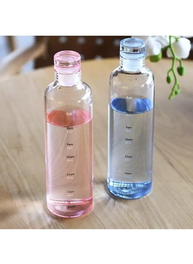 Motivational Water Bottle Made of Shatterproof Acrylic - Features Time Marker to Track Daily Water Intake - Leak-Proof Cap 500 ML multicolor (4)