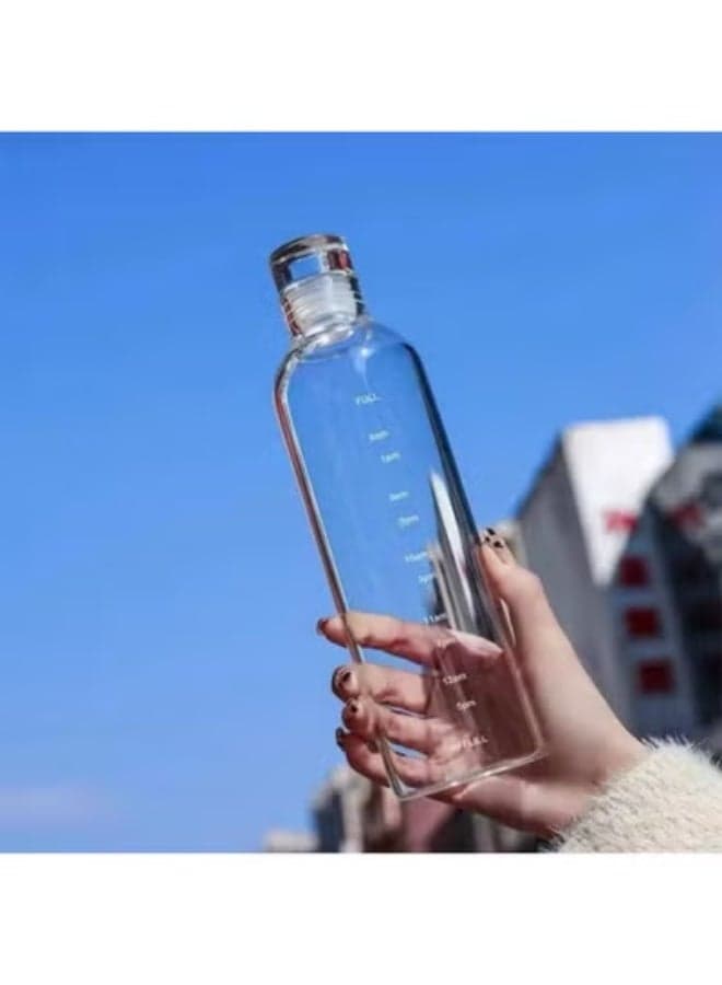Motivational Water Bottle Made of Shatterproof Acrylic - Features Time Marker to Track Daily Water Intake - Leak-Proof Cap 500 ML multicolor (5)