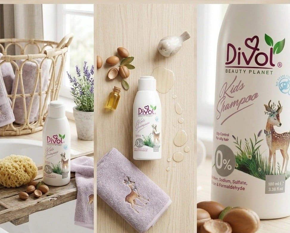 Divol Kids Argan Shampoo 100 ml Gentle Deep Cleansing Shampoo for Normal and Oily Hair Oil Control Scalp Purifying Sulfate Free Silicone Free Paraben Free Daily Hair Care for Children (4)