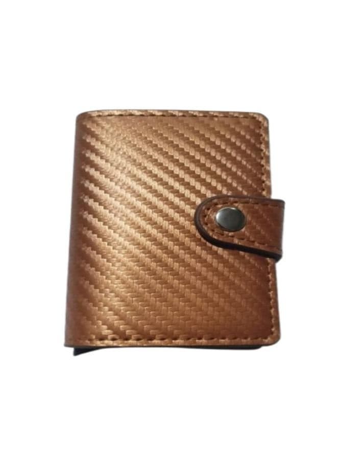Slim RFID Blocking Card Holder Leather Aluminum Credit & Business Card Holder for Men & Women Aluminum Leather Men's Wallets (٤)