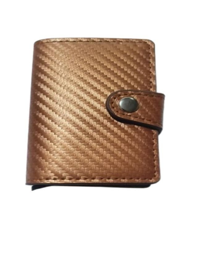 Slim RFID Blocking Card Holder Leather Aluminum Credit & Business Card Holder for Men & Women Aluminum Leather Men's Wallets (٥)