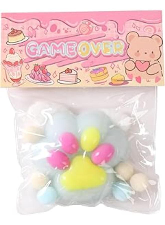Taba Squishy Cat Paw Squeeze Toys,Sensory Fidget Toy for Your Best Mellow and Chill,Party Favors, Birthday Gift, Squishy Toys for Adults (Blue)