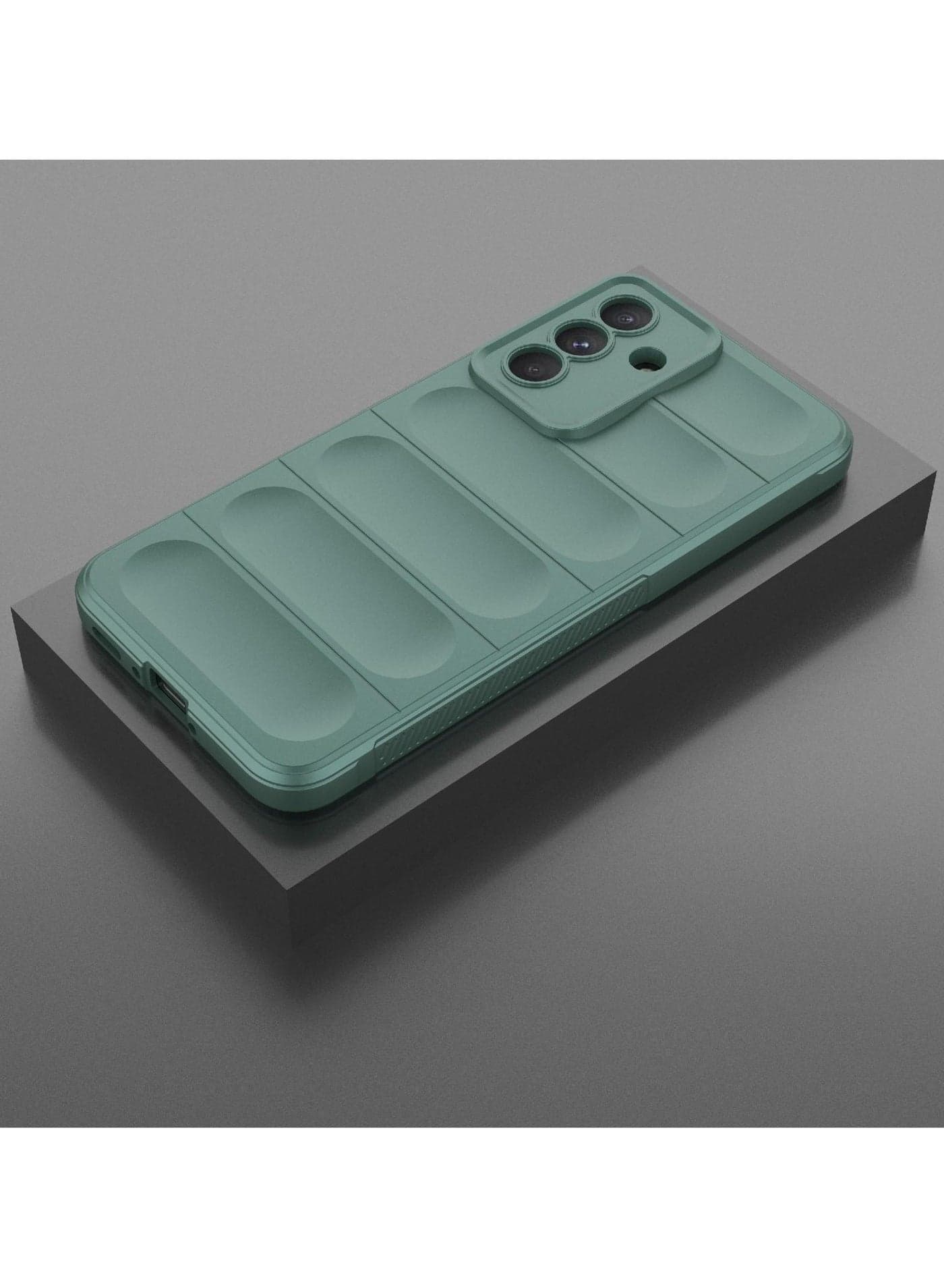 Phone case cover Magic Shield TPU + Silicone Shockproof Phone Case For Samsung Galaxy A56 /Samsung Galaxy A36 (Dark Green) (٢)