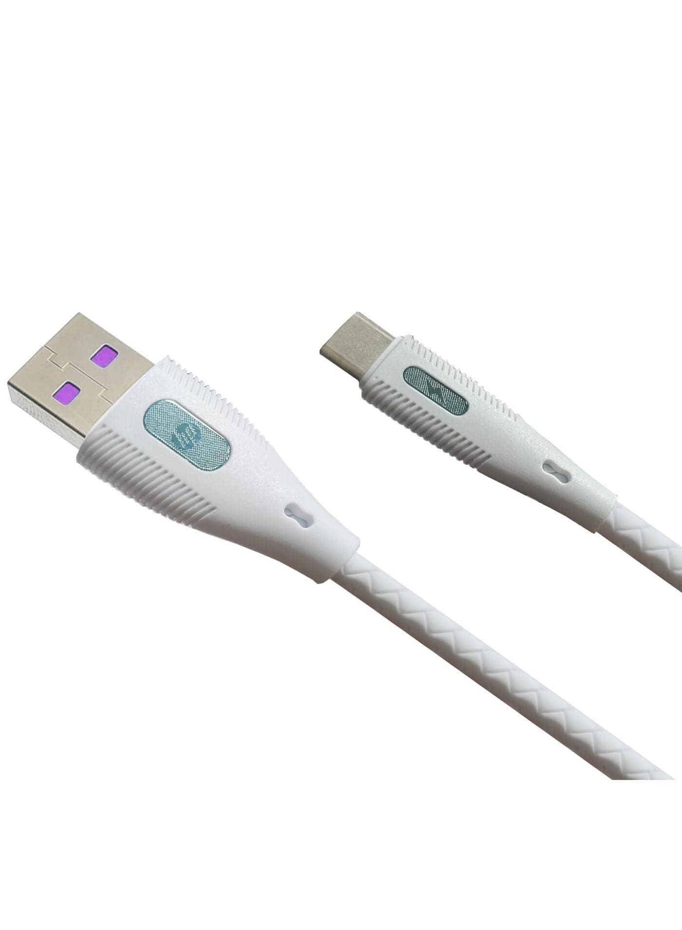 Fast Charging and Data Transfer Cable Model DHC-MC111 USB to Type-C , Supports charging up to 5A and data transfer speed up to 480Mbps, Durable and high-quality, Compatible with all devices with a Type-C port, Ideal for phones, tablets, power banks, and car chargers - White