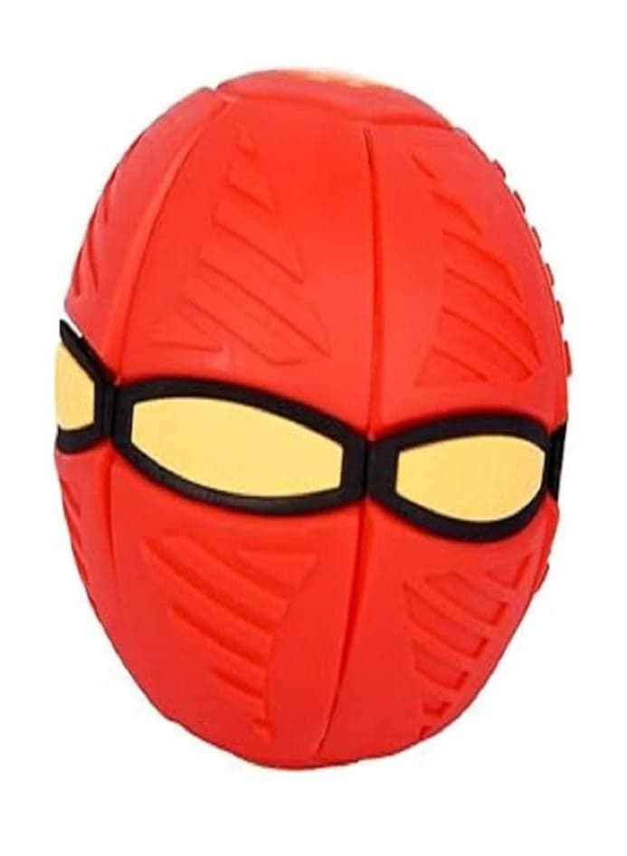 Magic Ball, Portable UFO Flying Disc Toy, Throwing Disc Ball, Flying Saucer Stress Relief Frisbee for Kids, Boys and Girls, Outdoor Gift in Red.