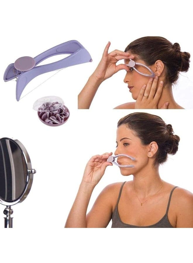 🪒Eyebrow, Face and Body Hair Remover for Women Eyebrow, Face and Body Hair Removal System Kit with Eyebrow Tweezers, Threading Hair Remover for Women Personal Care (9)