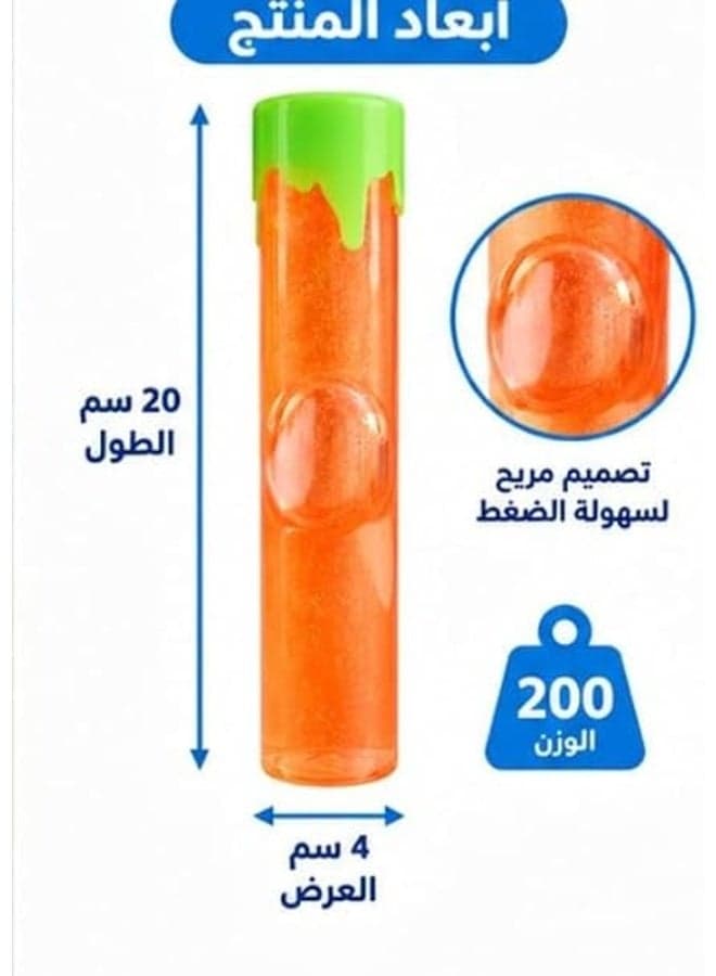 First Choice Glitter Magic Slime Tube for Stress Relief and Focus, Finger Squeeze Sensory Toy, 1 Piece Assorted Color (Length 20cm) (4)