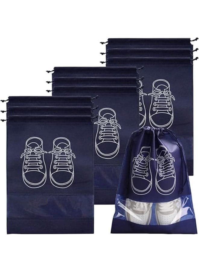 Large Non-woven Travel Shoe Bag, Portable Waterproof Dustproof Shoe Bag with Transparent Opening and Drawstring for Daily Use and Travel, Space Saving, 36 * 26 cm (5 Pack) - MULTICOLOUR (٤)