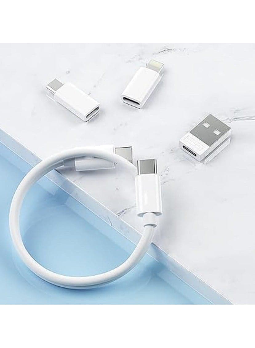 Data Cable Adapter Kit in Storage Box - USB C to Micro USB/Lightning/USB A Converter Head Adapter with SIM Card Slot and SIM Pin (3)