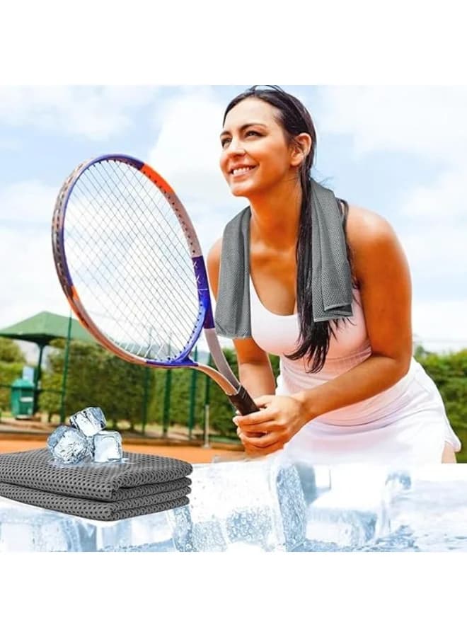 Quick Dry Ice Cooling Towel for Outdoor Sports, Sweat-Absorbent Microfiber Gym Towel with Instant Cooling, Sublimation Printing for Fitness, Camping, Neck, Face, and Travel Use Swim Towels (2)