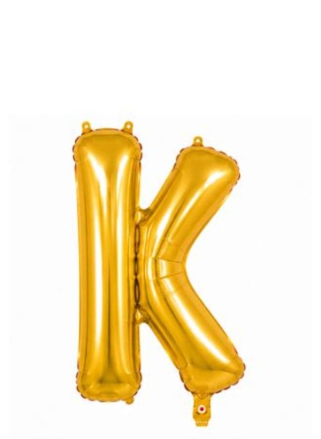 32 Inch Gold Foil Letter K Balloon – Metallic Mylar Helium & Air Party Decoration Balloon (2)