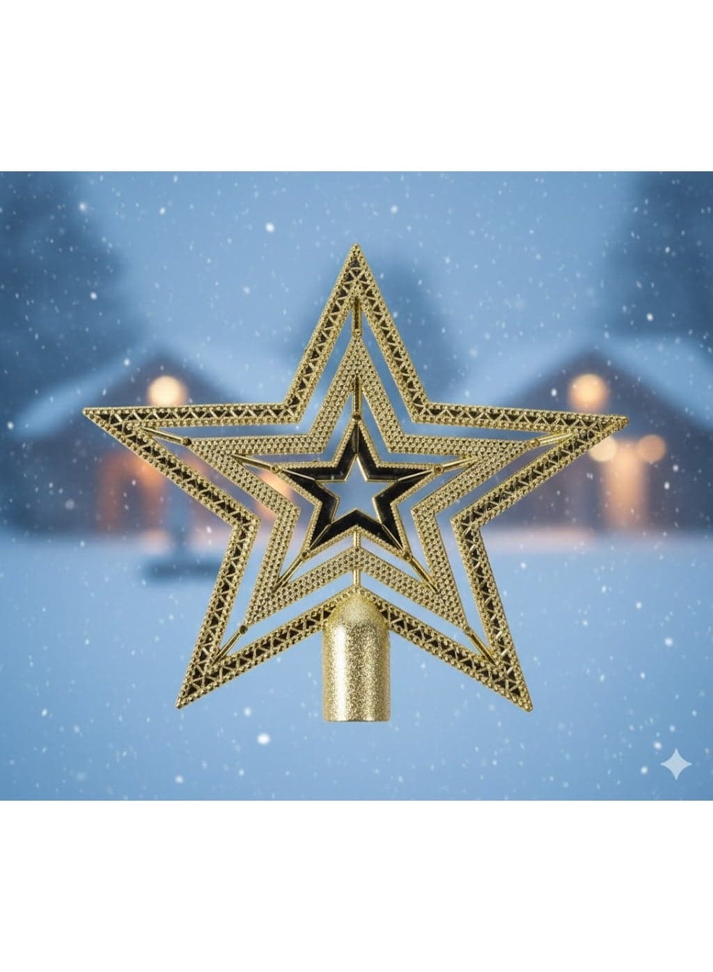 Golden Medium Star Ornament – Elegant Festive Decorative Piece for Tree & Home Décor Home Decor Ornaments (3)