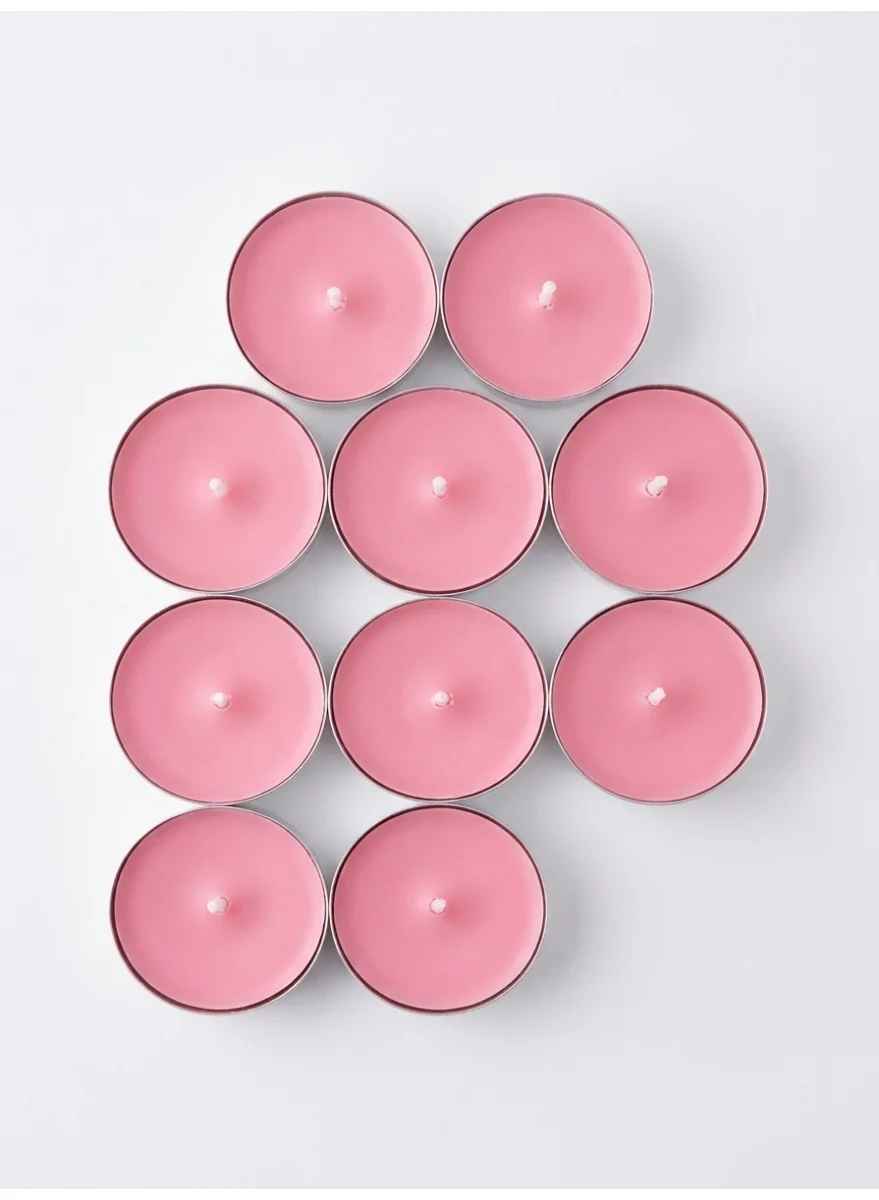 شموع تيلايت وردية فاخرة غير معطرة بأكواب ألومنيوم - عبوة من 10 Candles (٣)