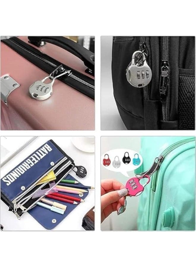 Heavy Duty 4-Digit Combination Lock with Anti-Theft Steel Spring Rope, Brass Chrome Finish, Resettable Code, Secure for Luggage, Gym Lockers, Dorm Lockers, Vans, and Safes (Blue) Padlocks & Hasps (٧)