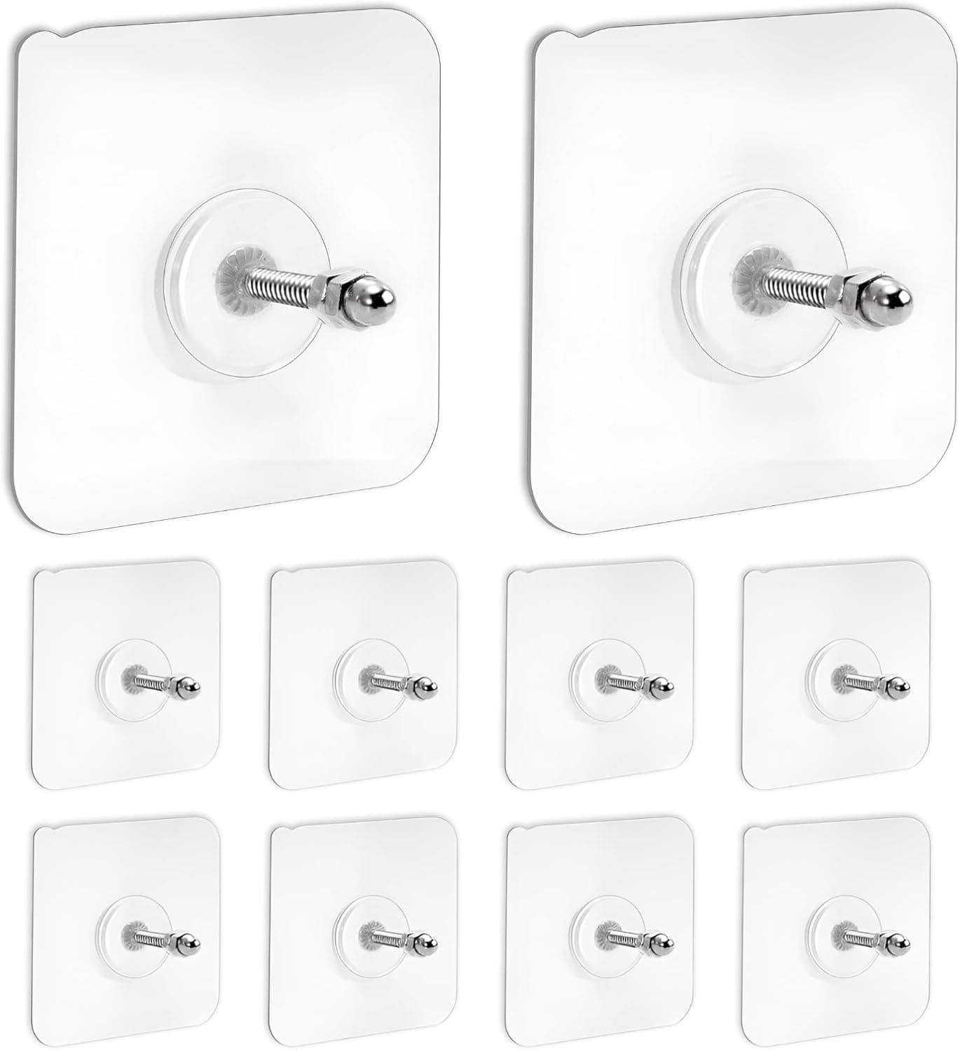 Wall Hanging Hooks for Wall Without Drilling, 10 Pack Self Adhesive Hooks for... (٨)