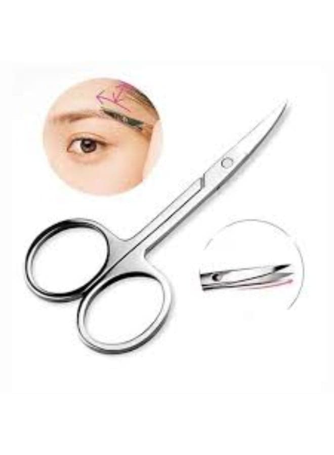 stainless steel eyebrow Scissors silver 1PC Eyebrow Grooming Scissors (4)