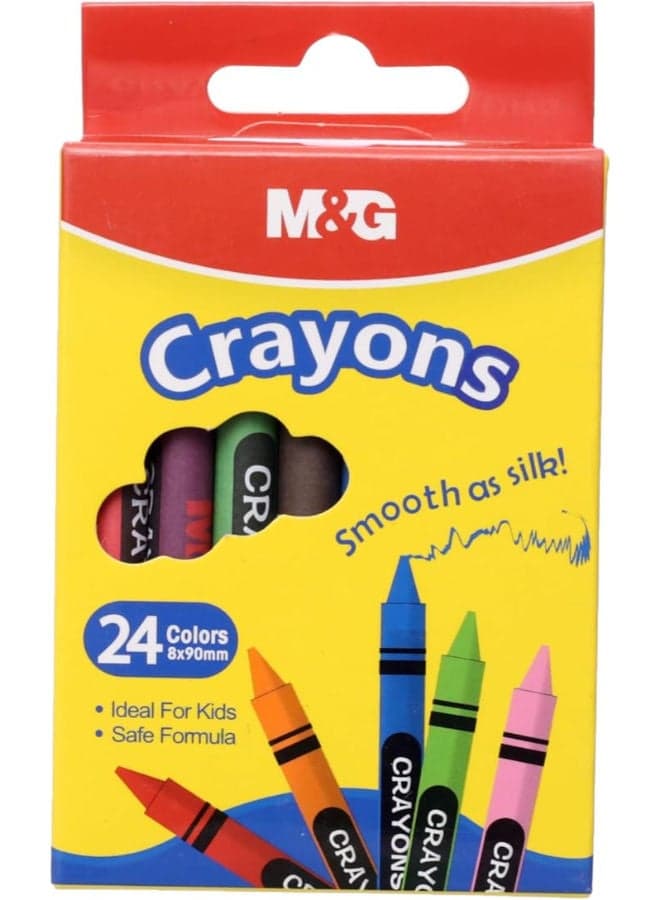 Wax Crayons, Vibrant Artistic Expression, Non-Toxic, 24 Colors Paints & Finishes (٣)