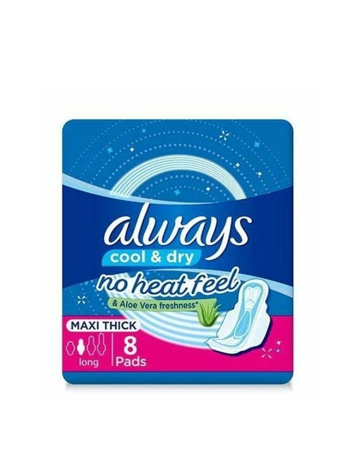 Maxi Thick Long Cool Dry 8 Pads Sanitary Napkins