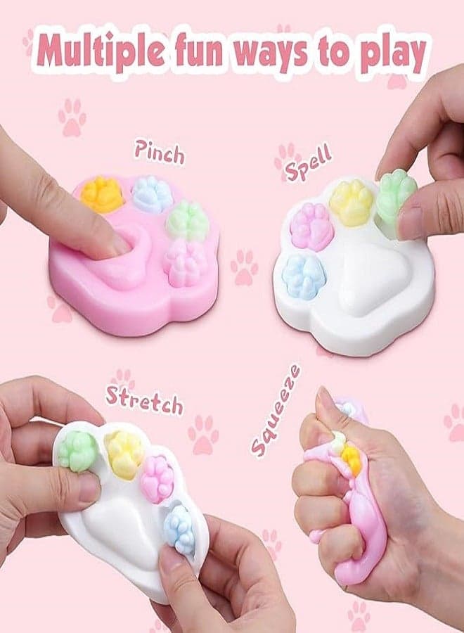 Cat Paw Squishy, for Kids Adults, Big Furry Cat Paw Toys for Stress Relief, Super Soft Squeeze Fidget Toys (3)