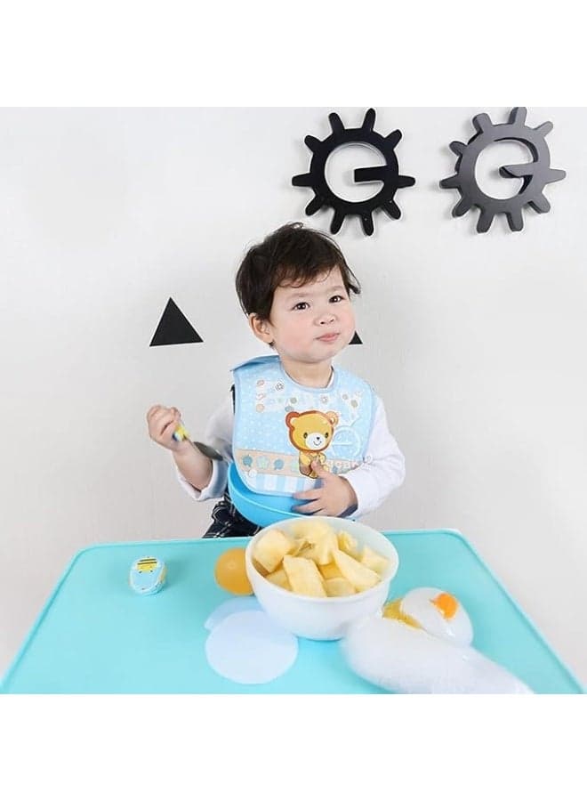 Silicone Baby Food Picks with Silicone Pocket for Catching Food, Waterproof and Washable, Suitable for Boys and Girls Bibs (6)