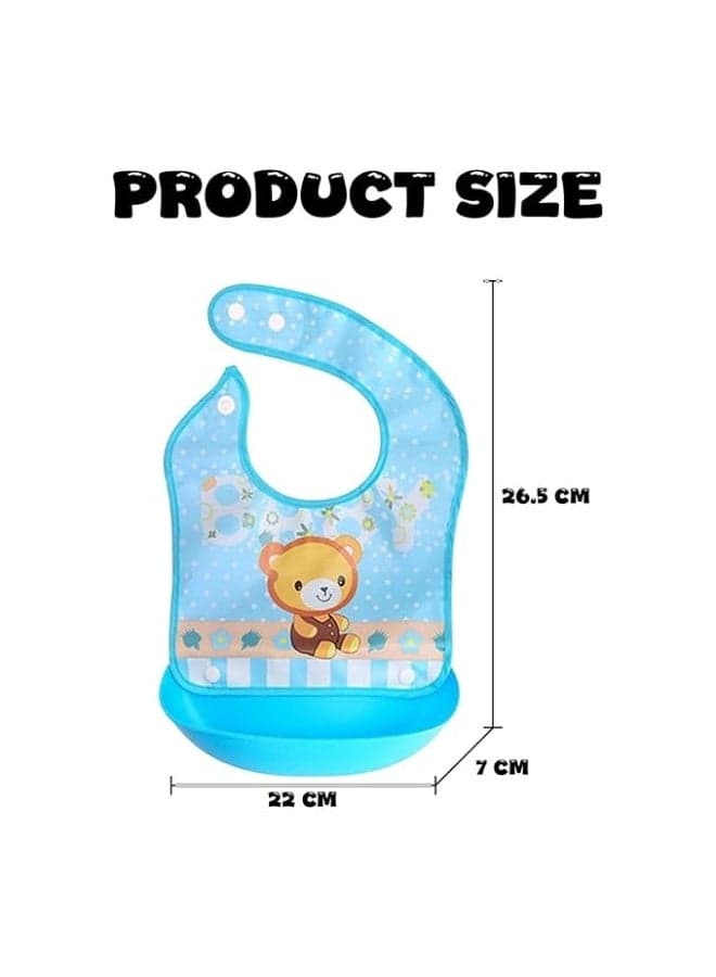 Silicone Baby Food Picks with Silicone Pocket for Catching Food, Waterproof and Washable, Suitable for Boys and Girls Bibs (7)