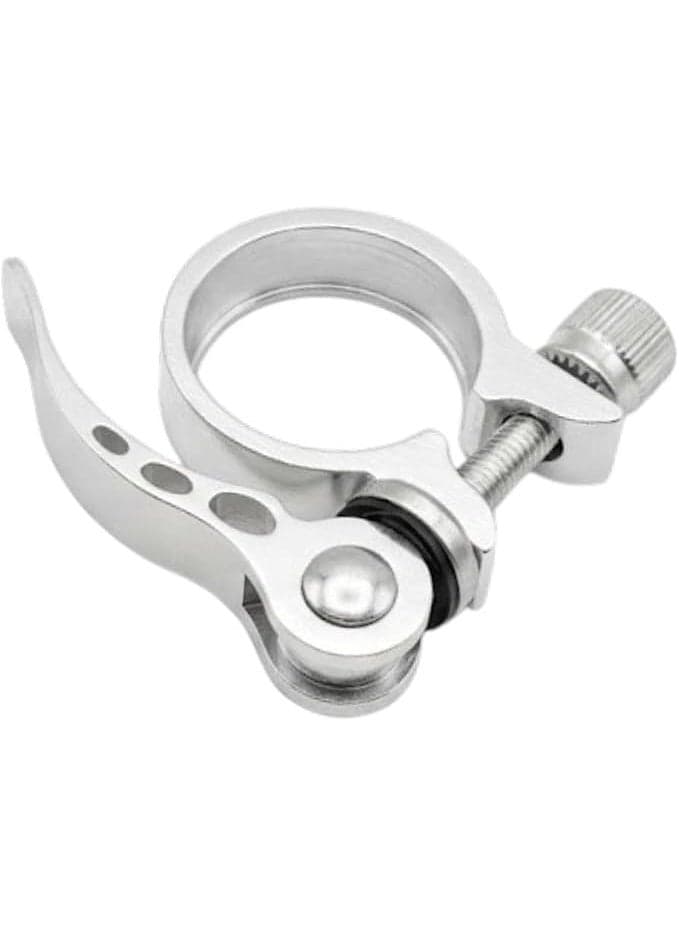 Quick-Release Bicycle Seatpost Clamp – Seat Locking Clamp (Silver) Bike Stands And Storage