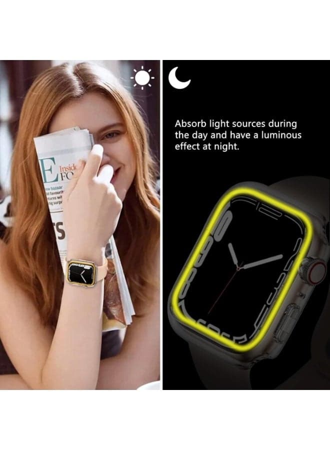 Fekra Luminous Hard PC Bumper Case for Apple Watch Series 9/8/7 45mm (green, 45mm) Smartwatch Cases & Covers (2)